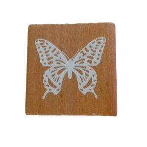 Butterfly Motif Wooden Craft Stamp